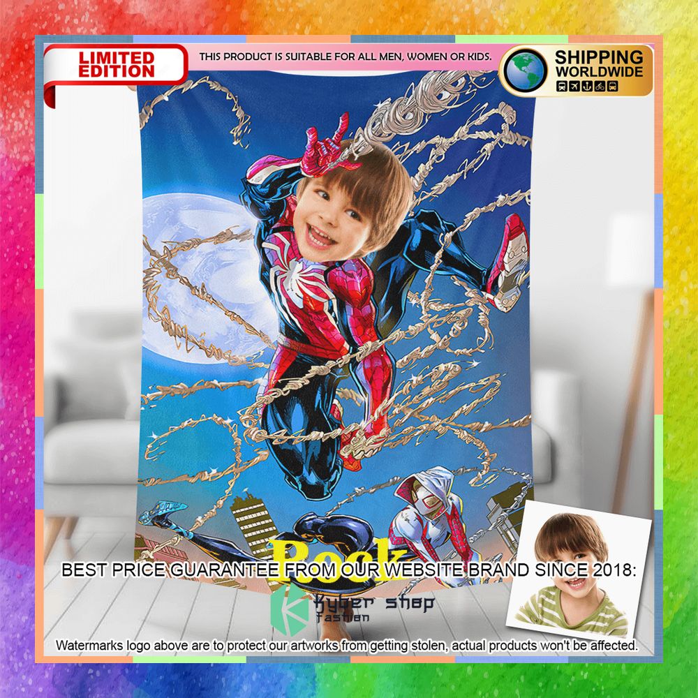 Custom Photo Straps Spiderman Blanket 5 custom photo straps spiderman blanket 1 639