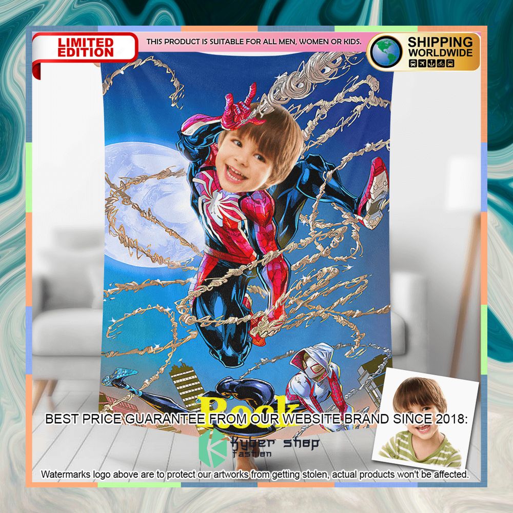 Custom Photo Straps Spiderman Blanket 3 custom photo straps spiderman blanket 1 831