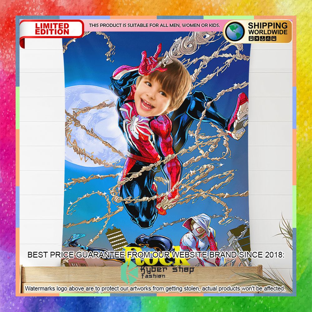 Custom Photo Straps Spiderman Blanket 6 custom photo straps spiderman blanket 2 750