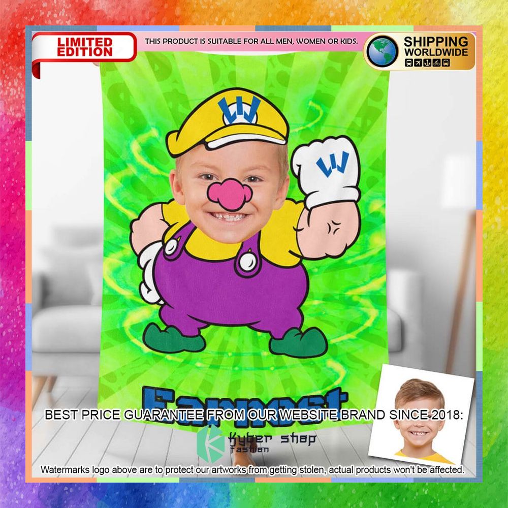 Custom Photo Wario Blanket 9 custom photo wario blanket 1 323