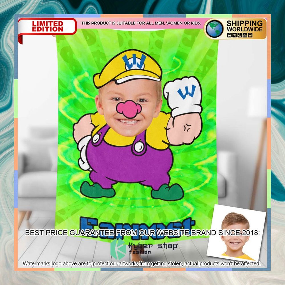 Custom Photo Wario Blanket 5 custom photo wario blanket 1 902