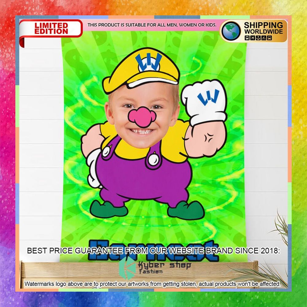 Custom Photo Wario Blanket 11 custom photo wario blanket 3 563