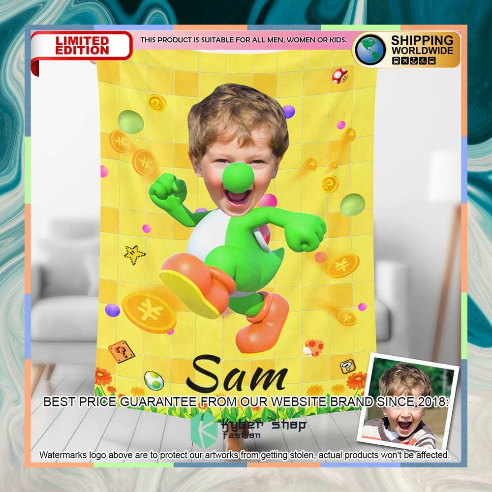 Custom Photo Yoshi Blanket 3 custom photo yoshi blanket 1 260