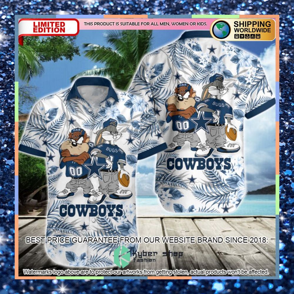 dallas cowboys bugs bunny taz nfl hawaiian shirt 1 165