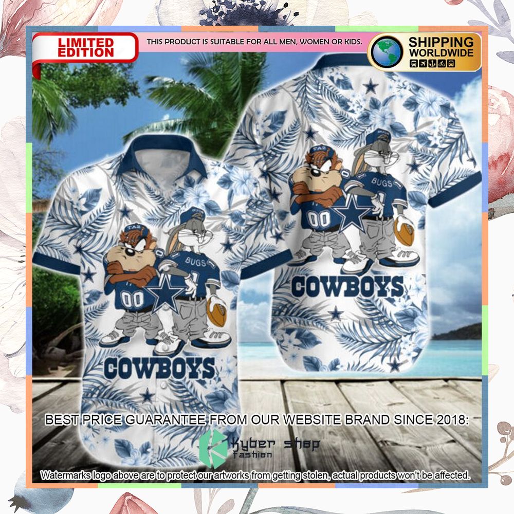 Dallas Cowboys Bugs Bunny Taz NFL Hawaiian Shirt 3 dallas cowboys bugs bunny taz nfl hawaiian shirt 1 760
