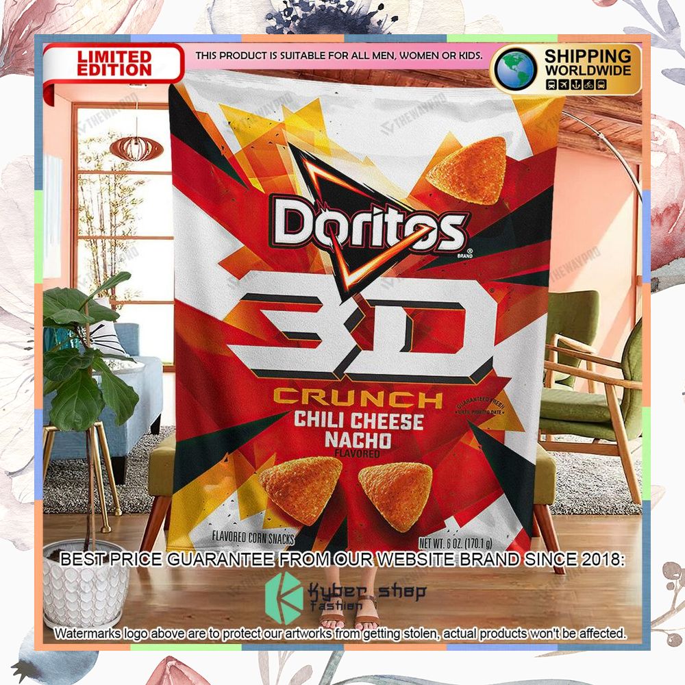 Doritos 3D Crunch Chili Cheese Nacho Soft Blanket 6 doritos 3d crunch chili cheese nacho soft blanket 2 826