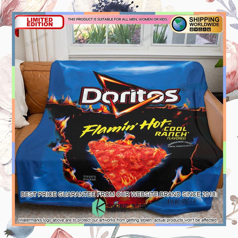 Doritos Flamin' Hot Cool Ranch Soft Blanket 5 doritos flamin hot cool ranch soft blanket 1 138