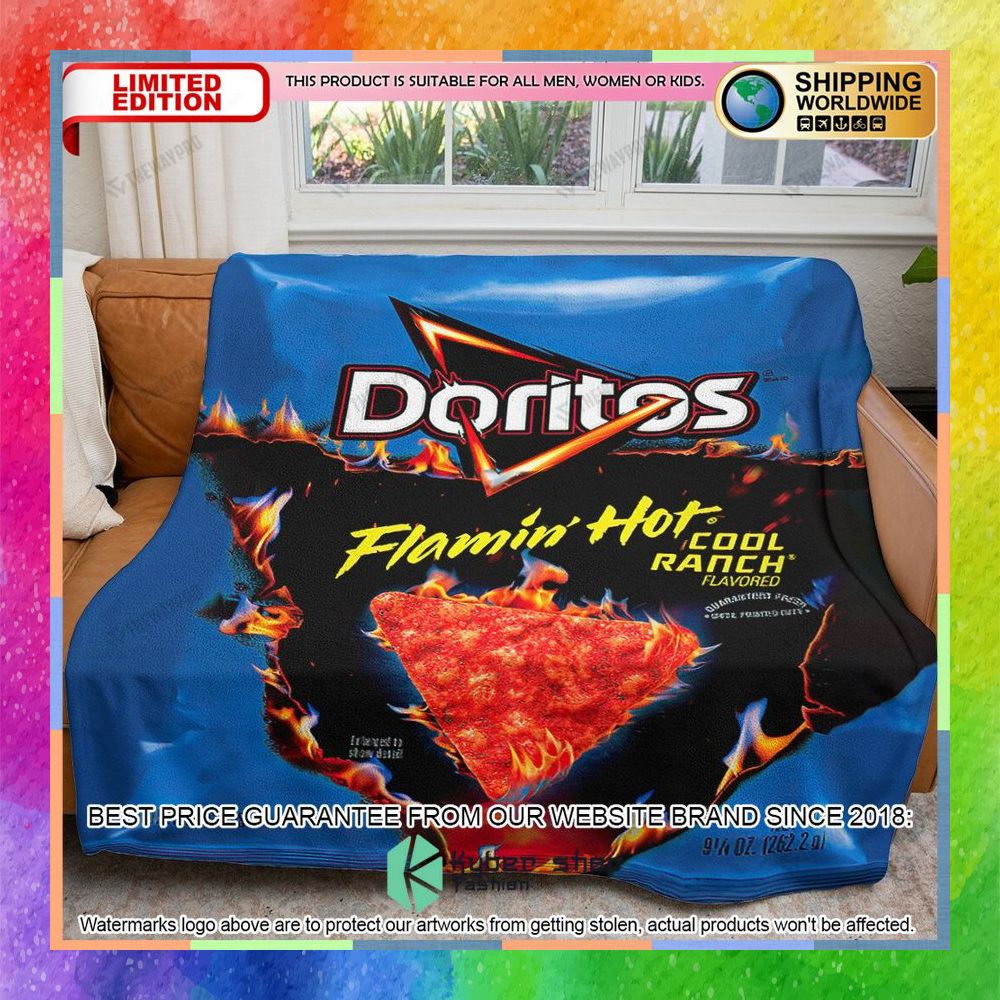 Doritos Flamin' Hot Cool Ranch Soft Blanket 3 doritos flamin hot cool ranch soft blanket 1 973