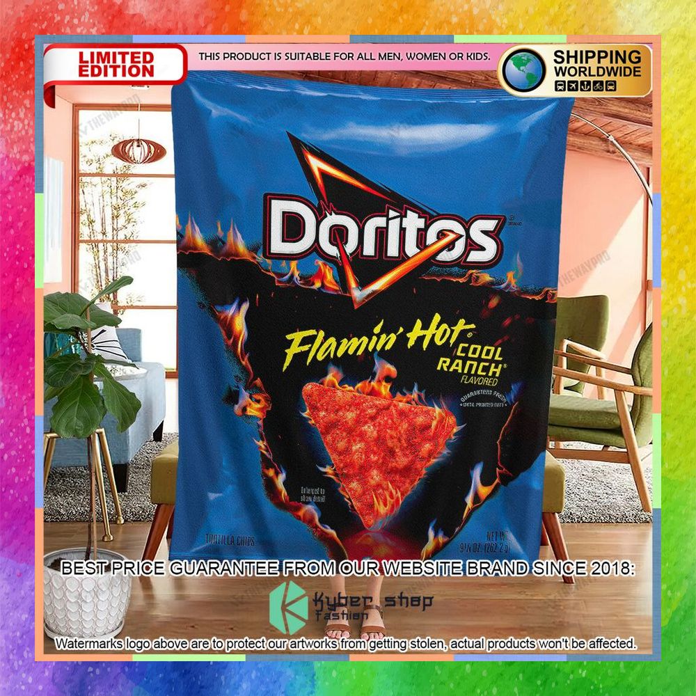 Doritos Flamin' Hot Cool Ranch Soft Blanket 4 doritos flamin hot cool ranch soft blanket 2 813