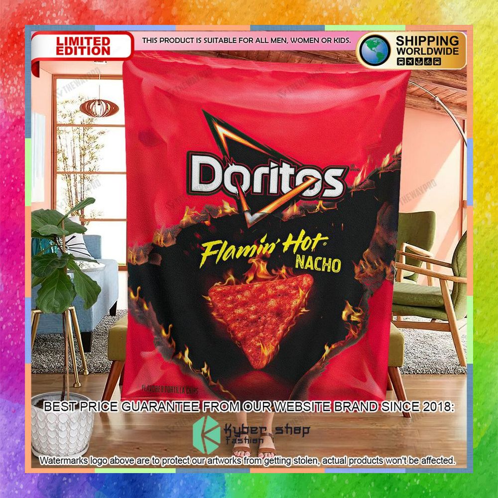 Doritos Flamin Hot Nacho Soft Blanket 4 doritos flamin hot nacho soft blanket 2 628