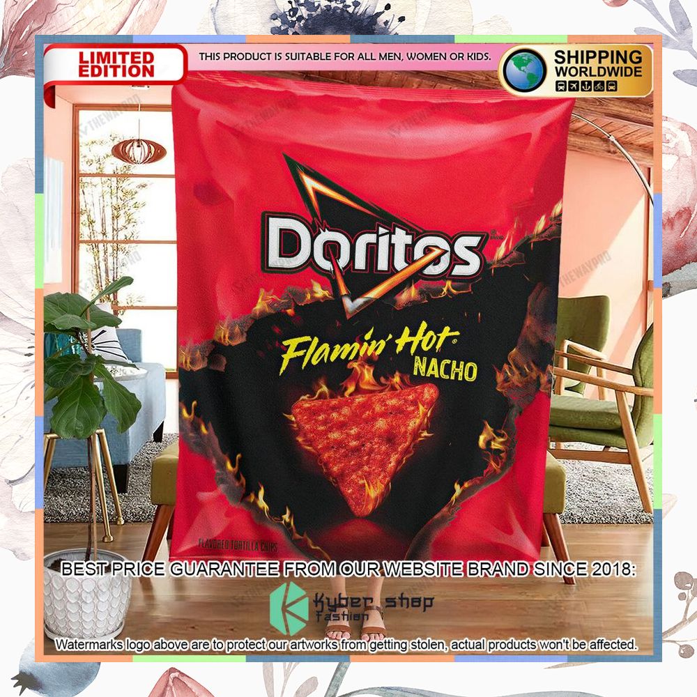Doritos Flamin Hot Nacho Soft Blanket 6 doritos flamin hot nacho soft blanket 2 639
