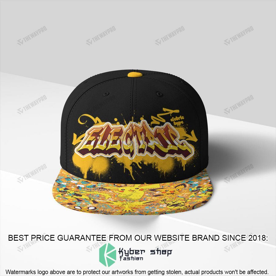 electric type pattern graffiti text snapback cap 2 261