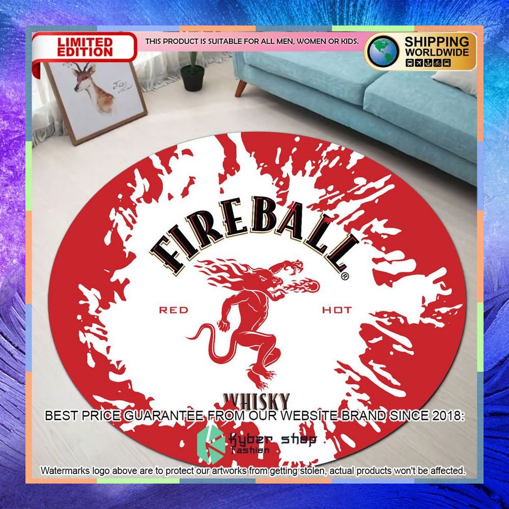 fireball splash round rug 1 11