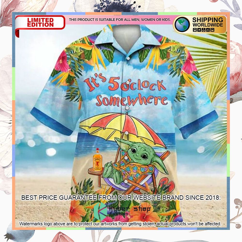 fireball whisky baby yoda hawaiian shirt 1 329