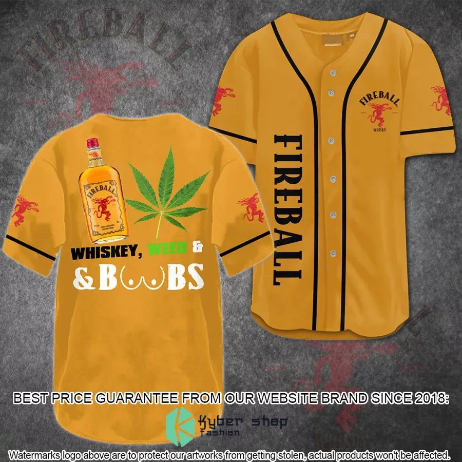 fireball whisky weed boobs baseball jersey 1 197