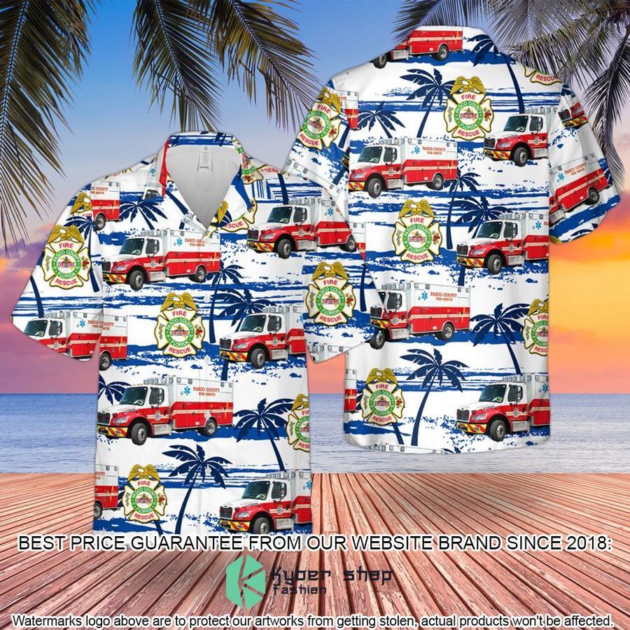 florida pasco county fire rescue ems hawaiian shirt 1 982