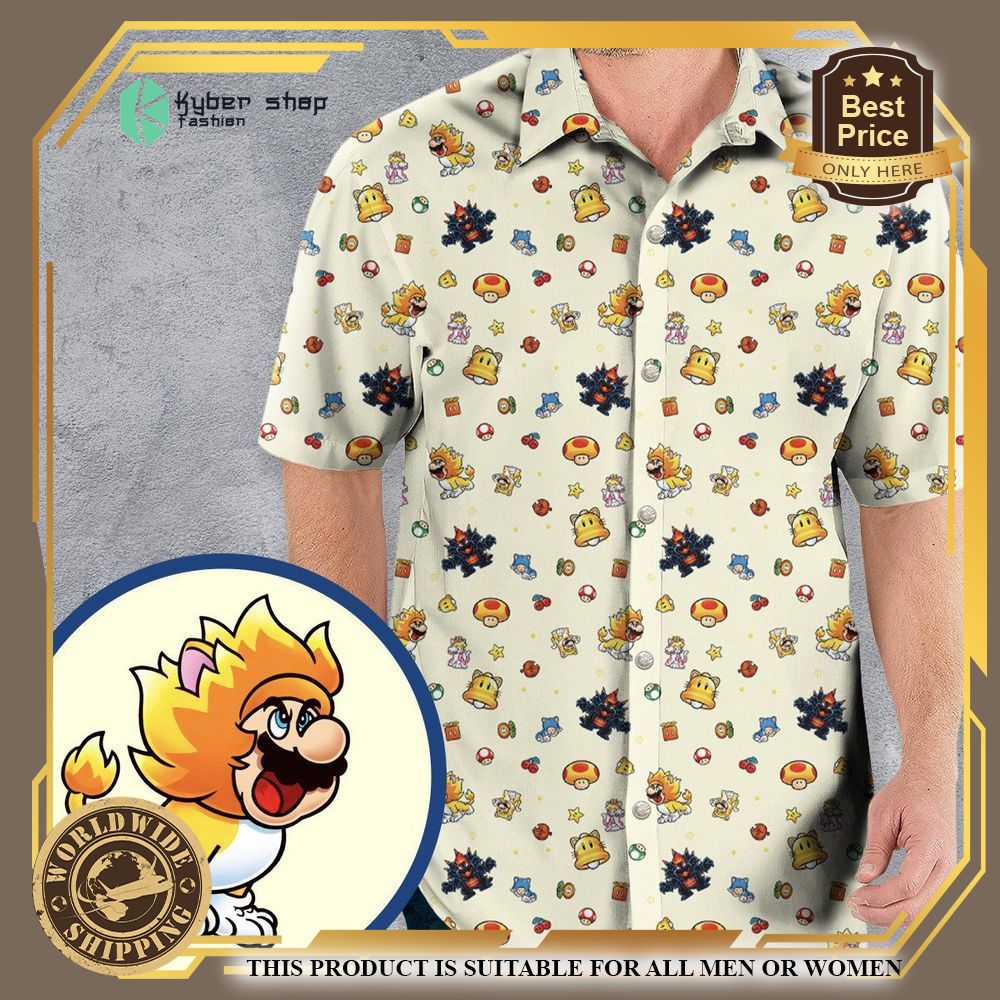 super mario characters pattern hawaiian shirt 3 1