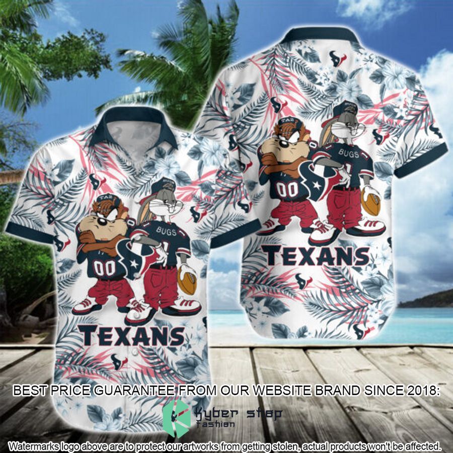 houston texans bugs bunny taz nfl hawaiian shirt 1 778