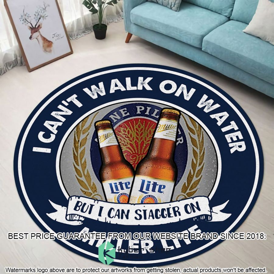 i cant walk on water but i can stagger on miller lite round rug 1 262