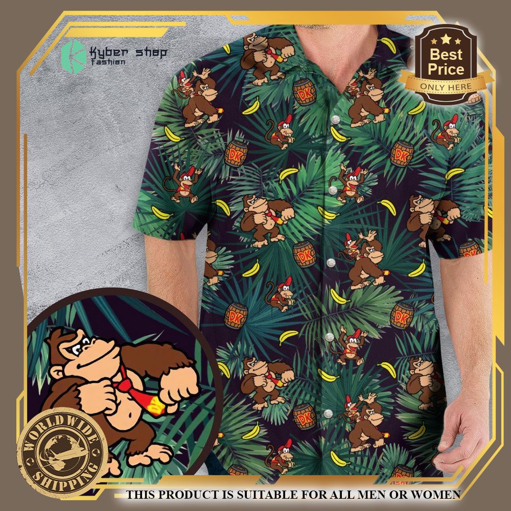 donkey kong nintendo video games hawaiian shirt 1