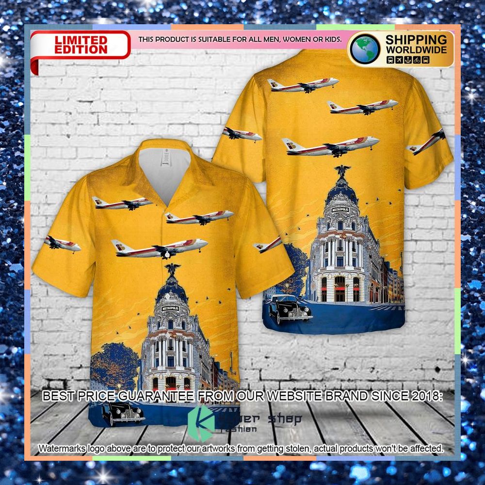iberia airline boeing 747 300 hawaiian shirt 1 788