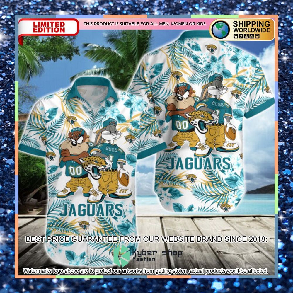 jacksonville jaguars bugs bunny taz nfl hawaiian shirt 1 290
