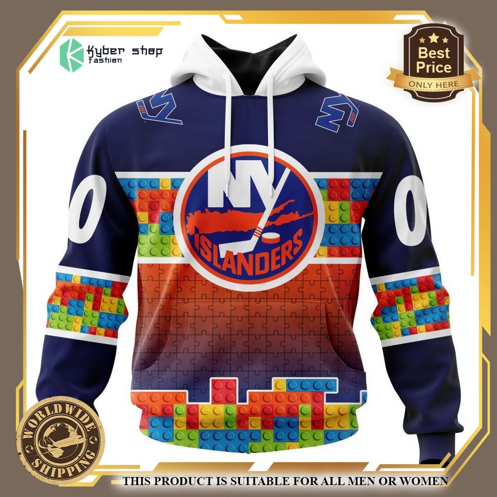 personalized new york islanders autism awareness shirt hoodie 1
