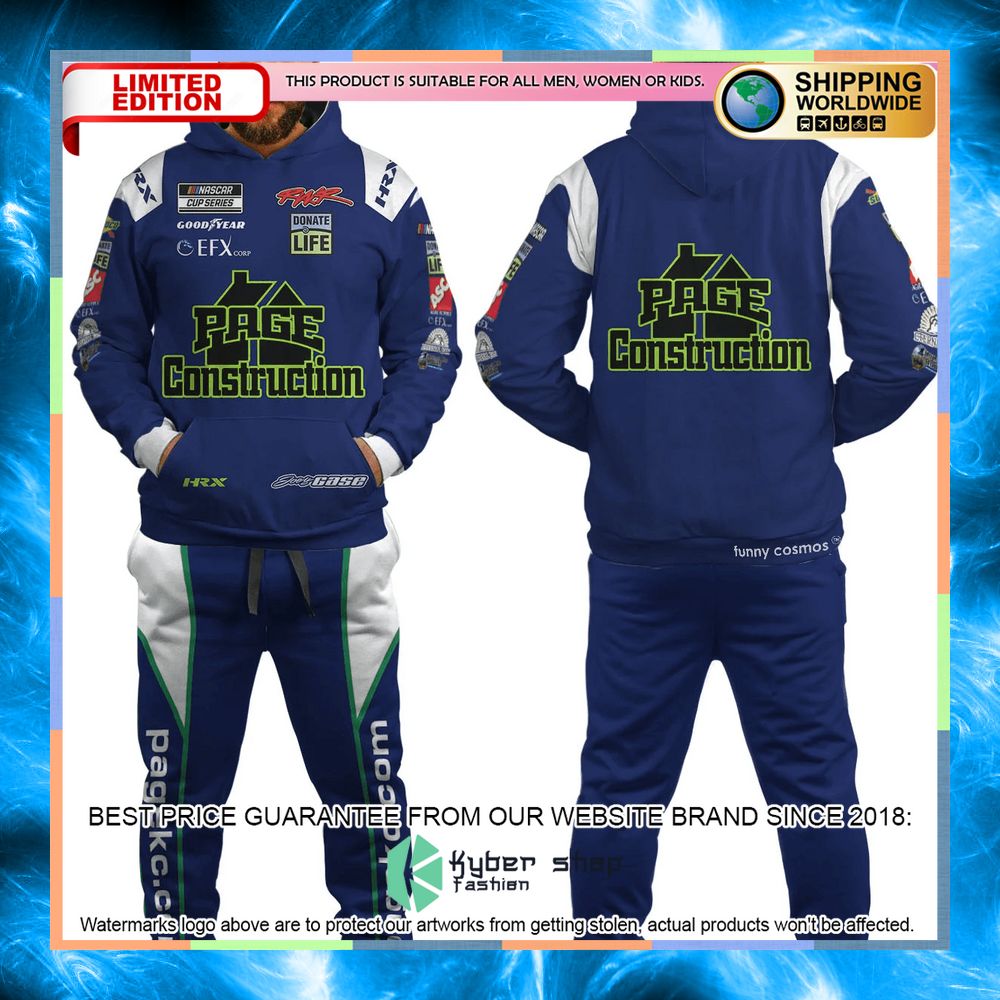 Joey Gase Nascar 2022 Page Construction Hoodie, Sweatpant 7 joey gase nascar 2022 page construction hoodie sweatpant 1 692