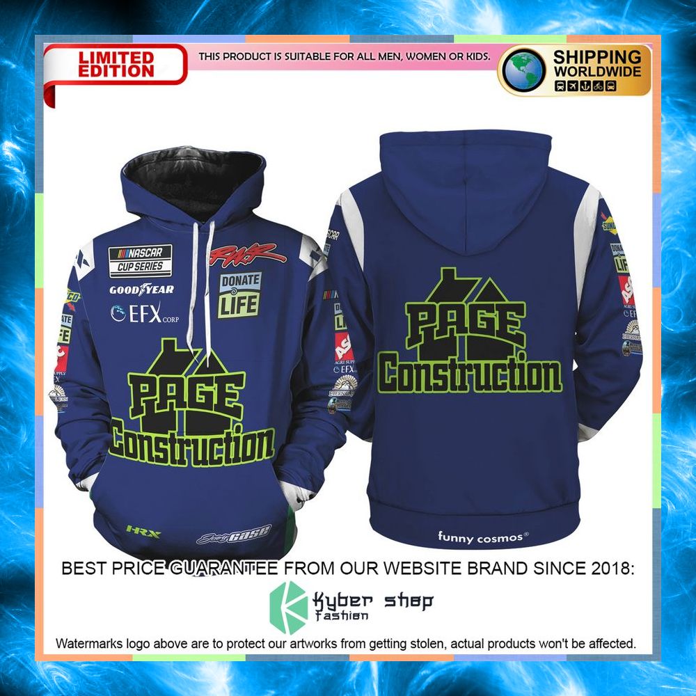 Joey Gase Nascar 2022 Page Construction Hoodie, Sweatpant 8 joey gase nascar 2022 page construction hoodie sweatpant 2 61