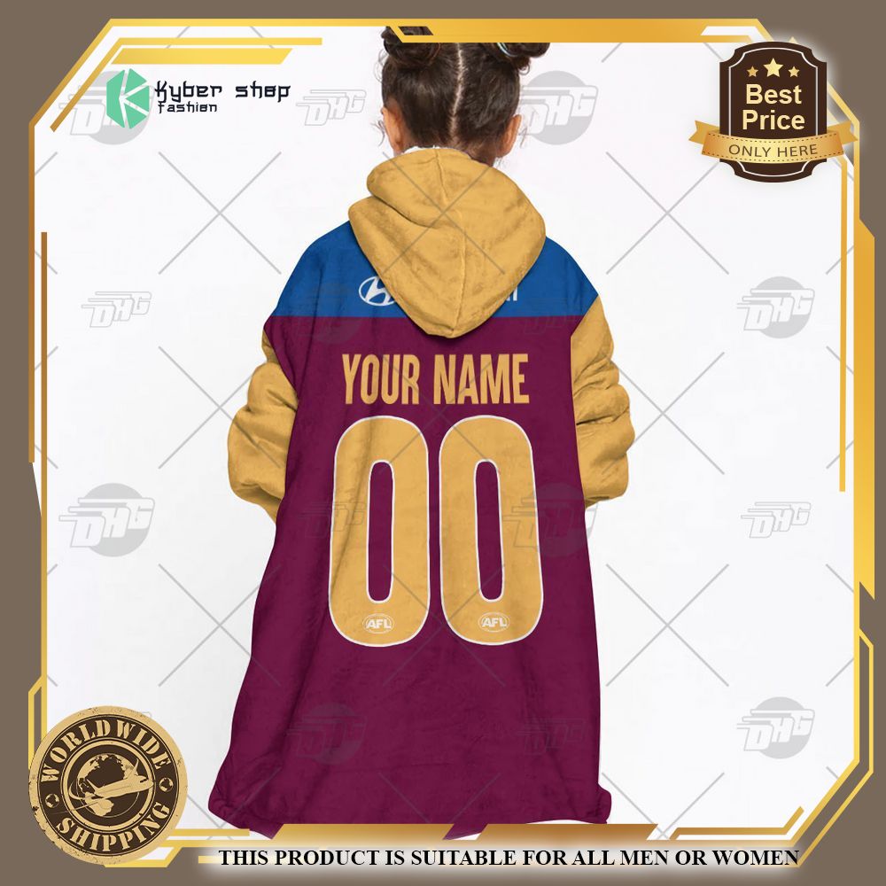 Personalized AFL Brisbane Lions Hoodie Blanket 7 personalized afl brisbane lions hoodie blanket 7