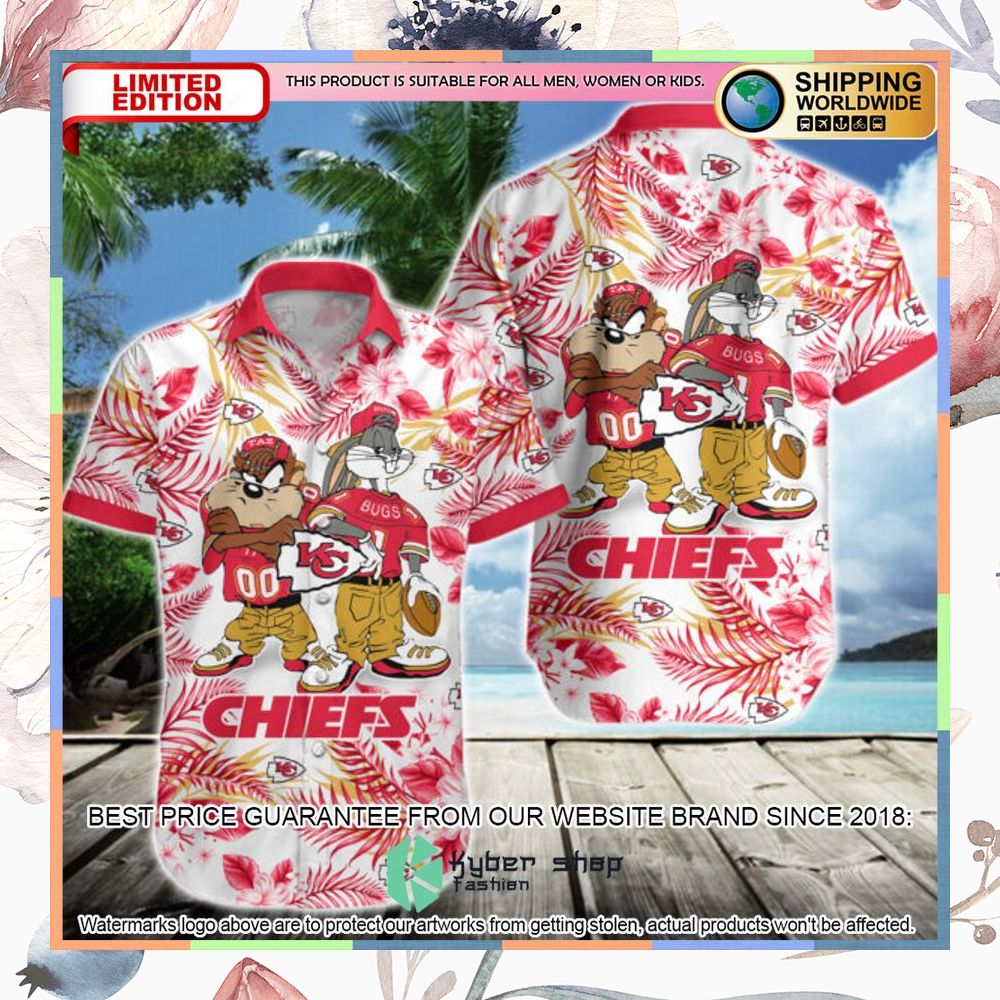 Kansas City Chiefs Bugs Bunny Taz NFL Hawaiian Shirt 3 kansas city chiefs bugs bunny taz nfl hawaiian shirt 1 617