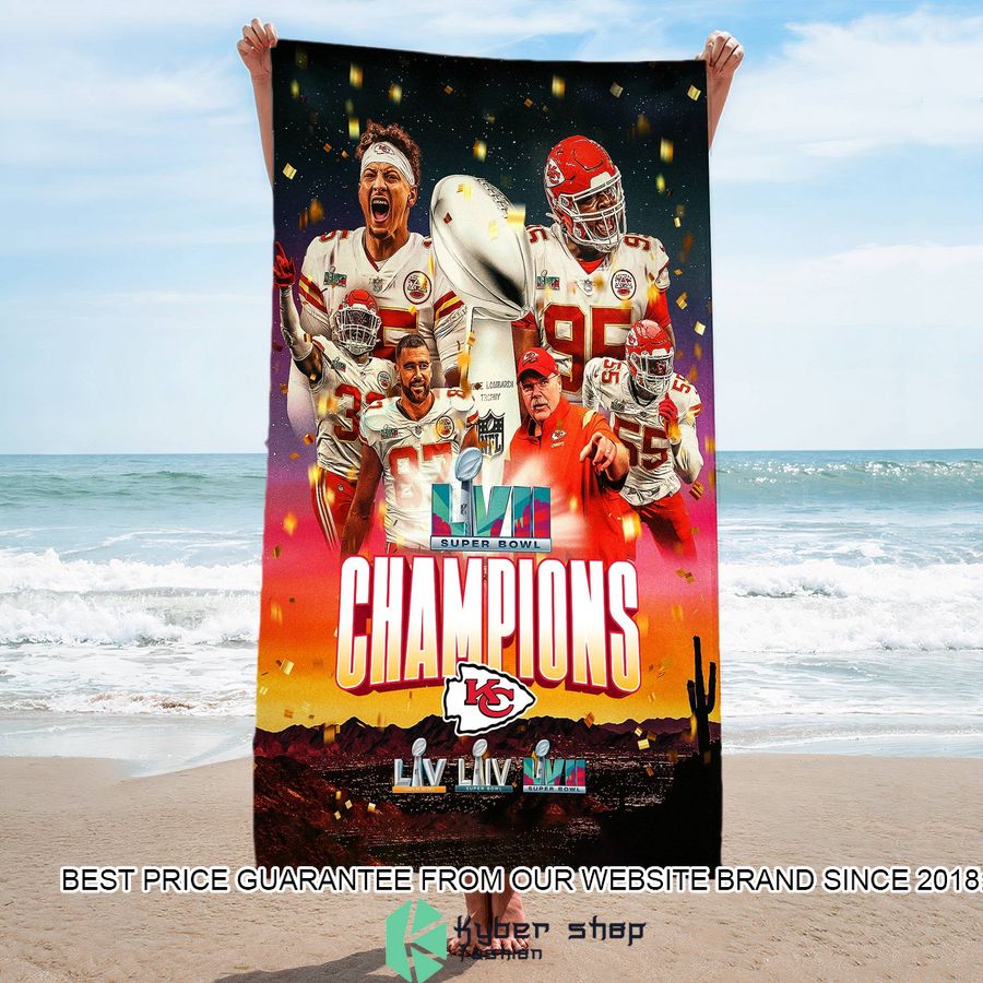 kansas city chiefs super bowl lvii champions beach towel 1