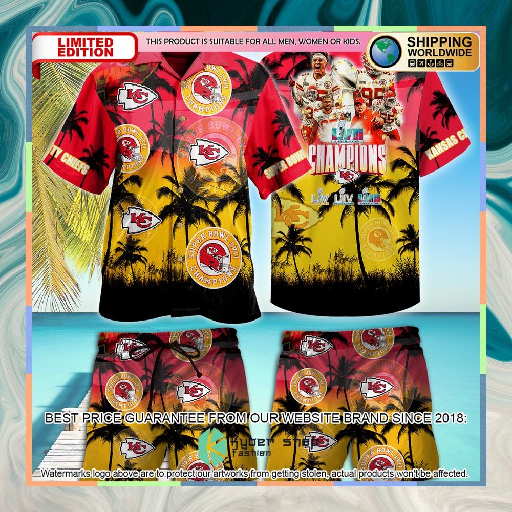 Kansas City Chiefs Super Bowl LVII Champions Hawaiian Shirt, Shorts 7 kansas city chiefs super bowl lvii champions hawaiian shirt shorts 1 753