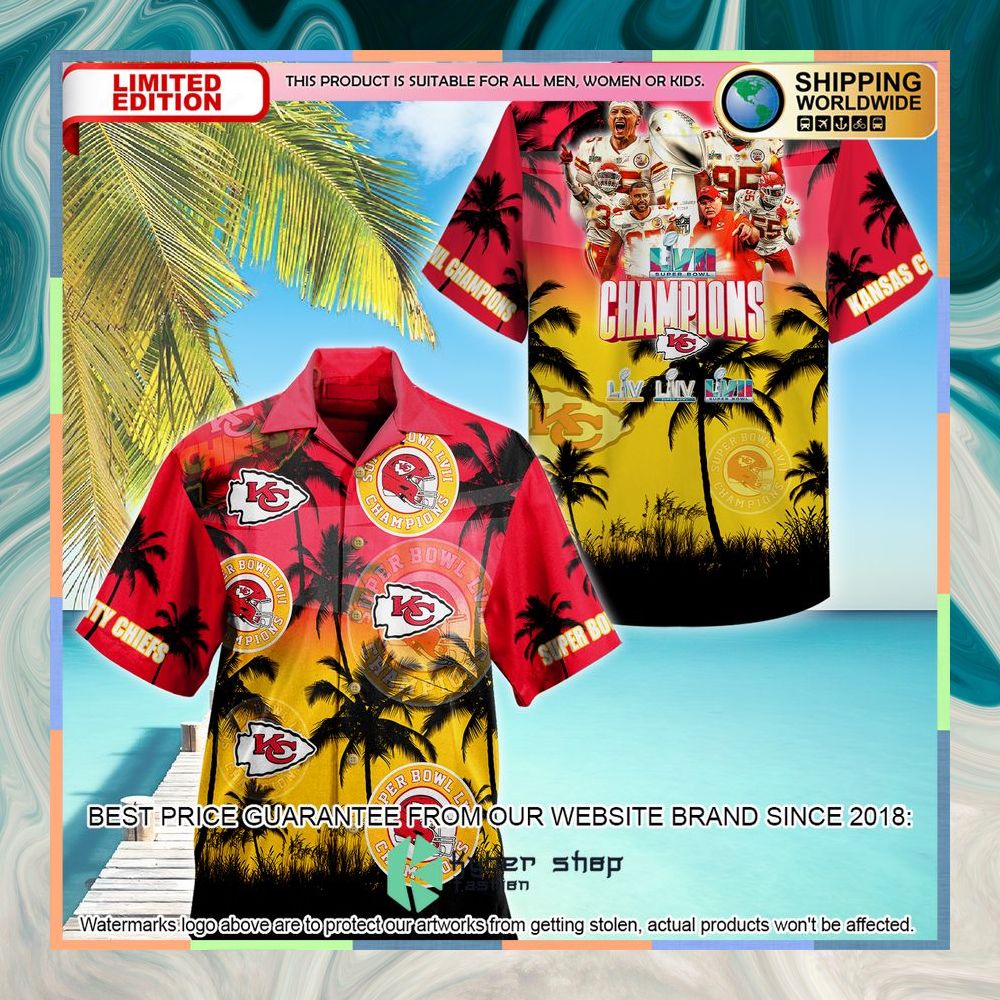 Kansas City Chiefs Super Bowl LVII Champions Hawaiian Shirt, Shorts 8 kansas city chiefs super bowl lvii champions hawaiian shirt shorts 2 966