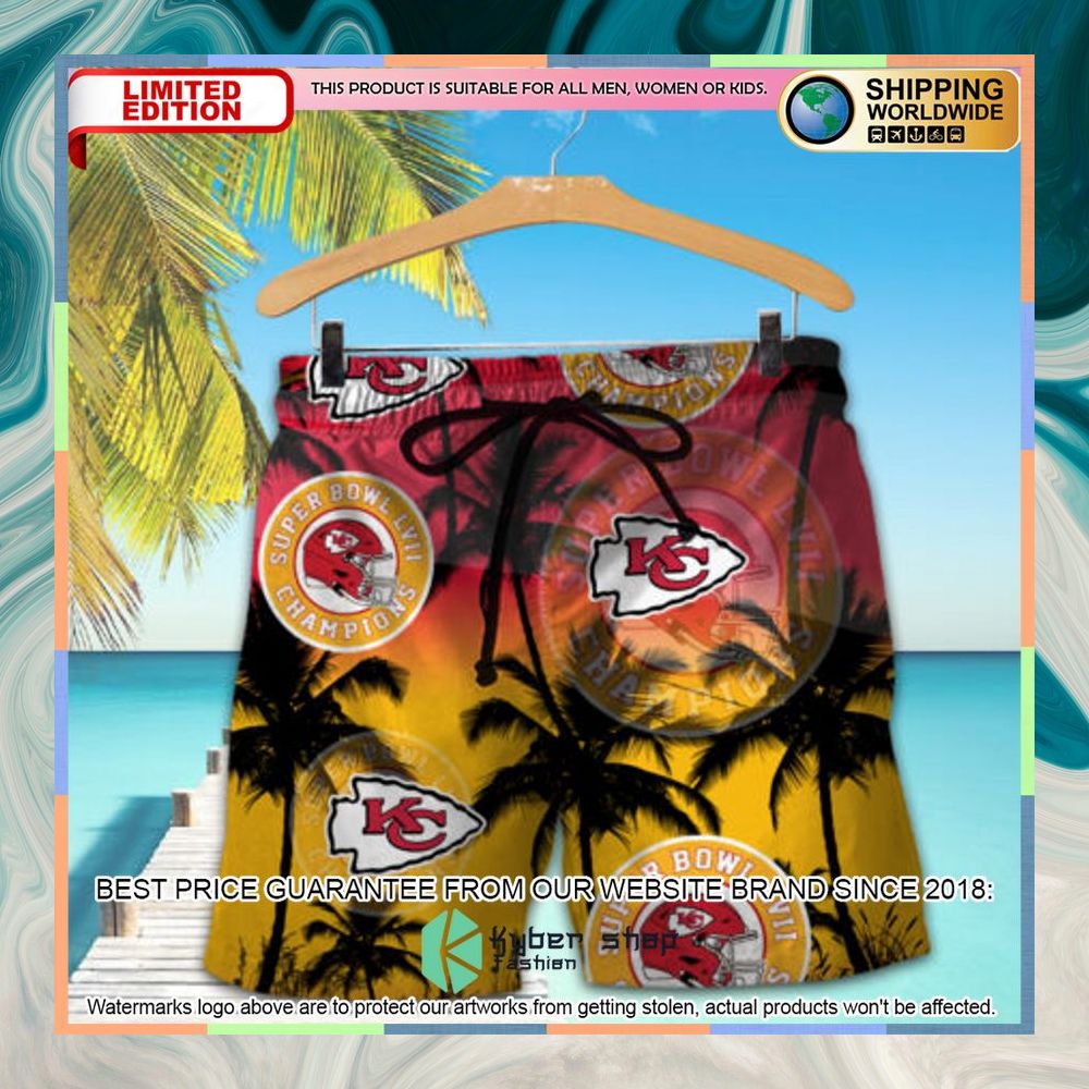 Kansas City Chiefs Super Bowl LVII Champions Hawaiian Shirt, Shorts 9 kansas city chiefs super bowl lvii champions hawaiian shirt shorts 3 23