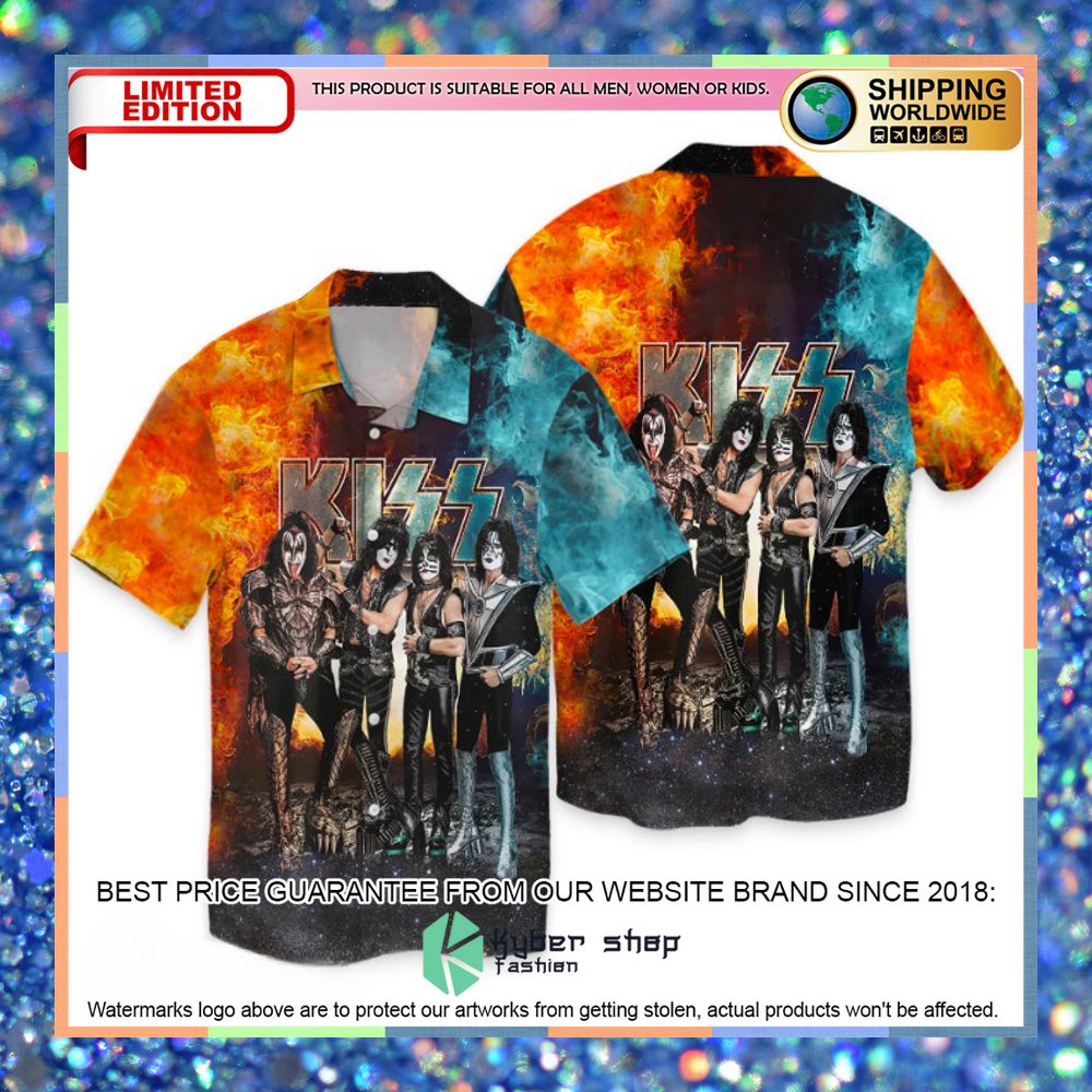 kiss band hawaiian shirt 1 197