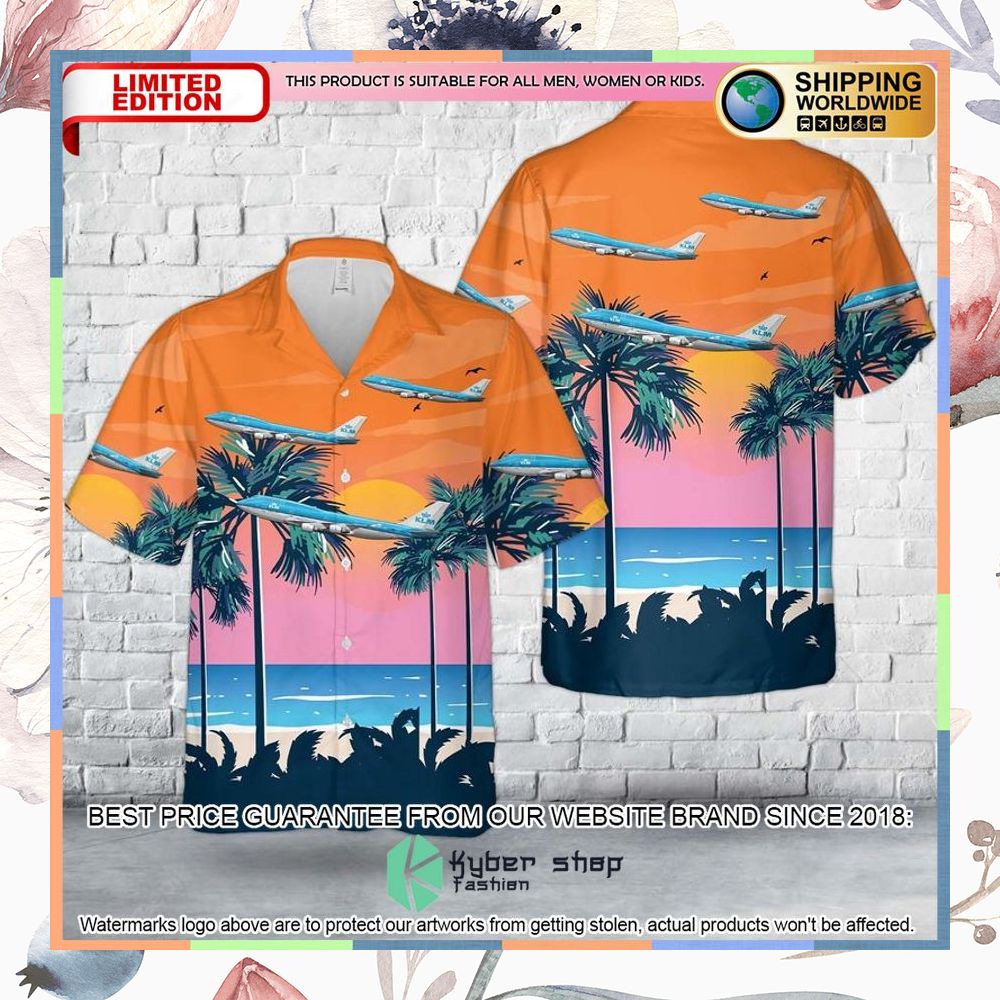 klm royal dutch airlines city of atlanta boeing 747 406 ph bfa hawaiian shirt 1 984