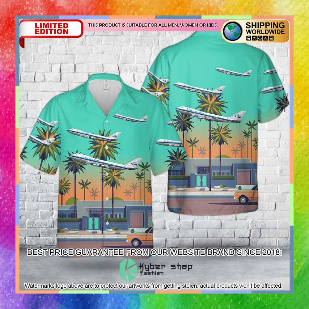 Klm Royal Dutch Airlines Mississippi Boeing 747-206B PH-BUA Hawaiian Shirt 3 klm royal dutch airlines mississippi boeing 747 206b ph bua hawaiian shirt 1 200