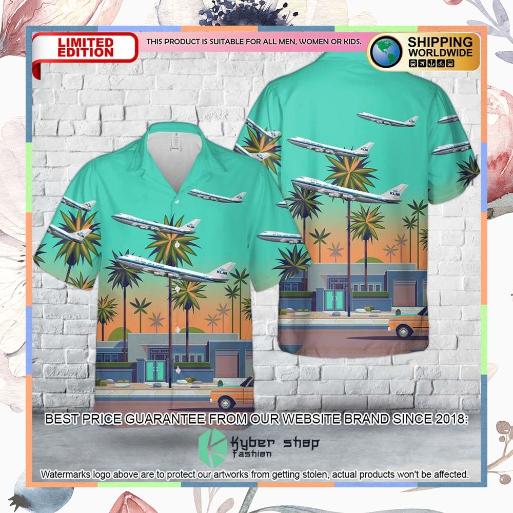 klm royal dutch airlines mississippi boeing 747 206b ph bua hawaiian shirt 1 504