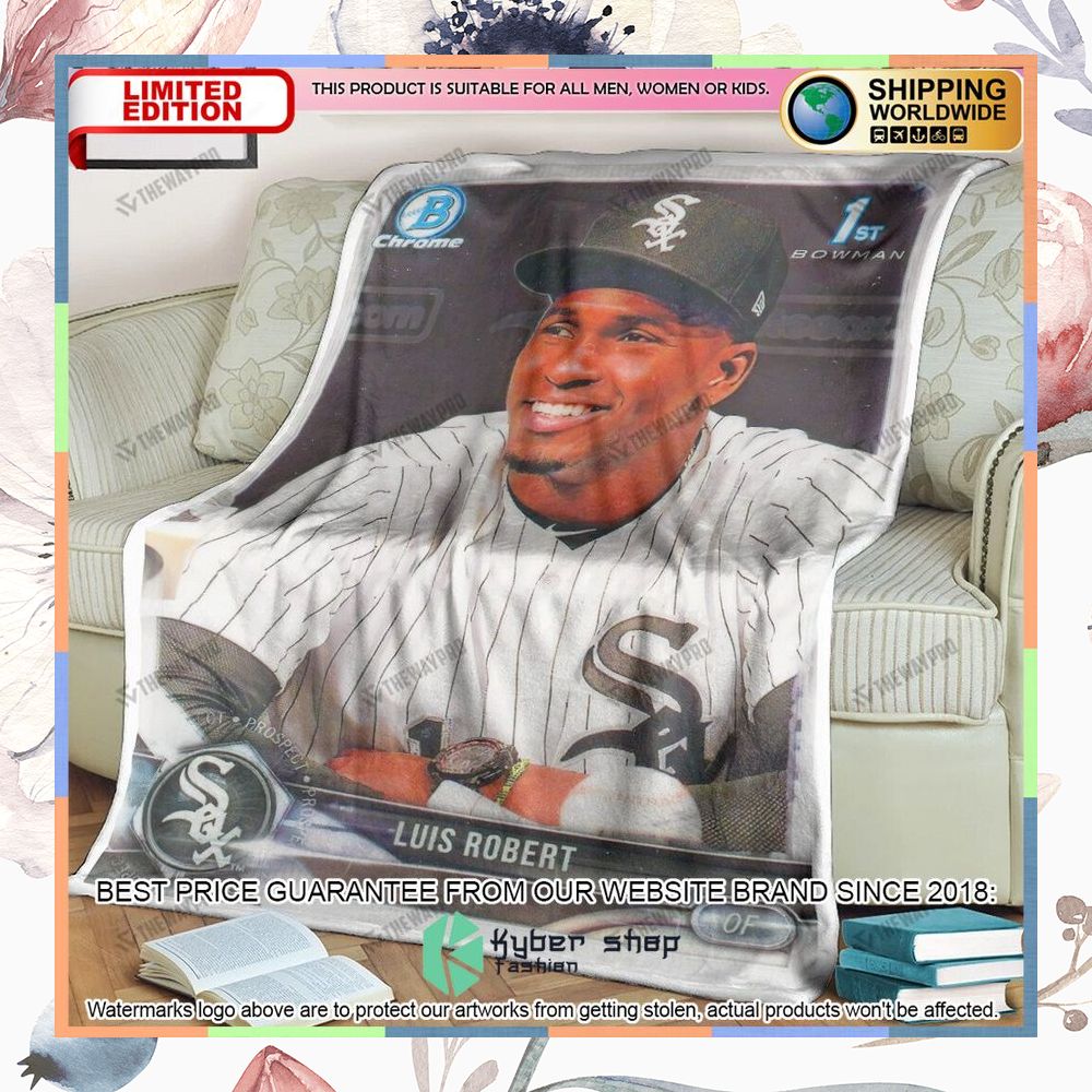 Luis Robert Chicago White Sox Baseball Card Soft Blanket 9 luis robert chicago white sox baseball card soft blanket 1 183