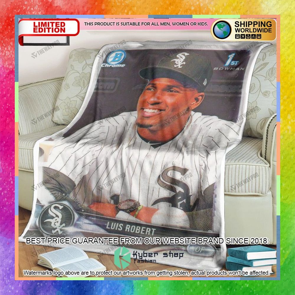 Luis Robert Chicago White Sox Baseball Card Soft Blanket 5 luis robert chicago white sox baseball card soft blanket 1 841