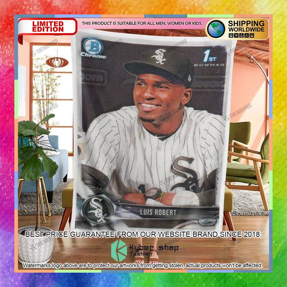 Luis Robert Chicago White Sox Baseball Card Soft Blanket 7 luis robert chicago white sox baseball card soft blanket 3 966
