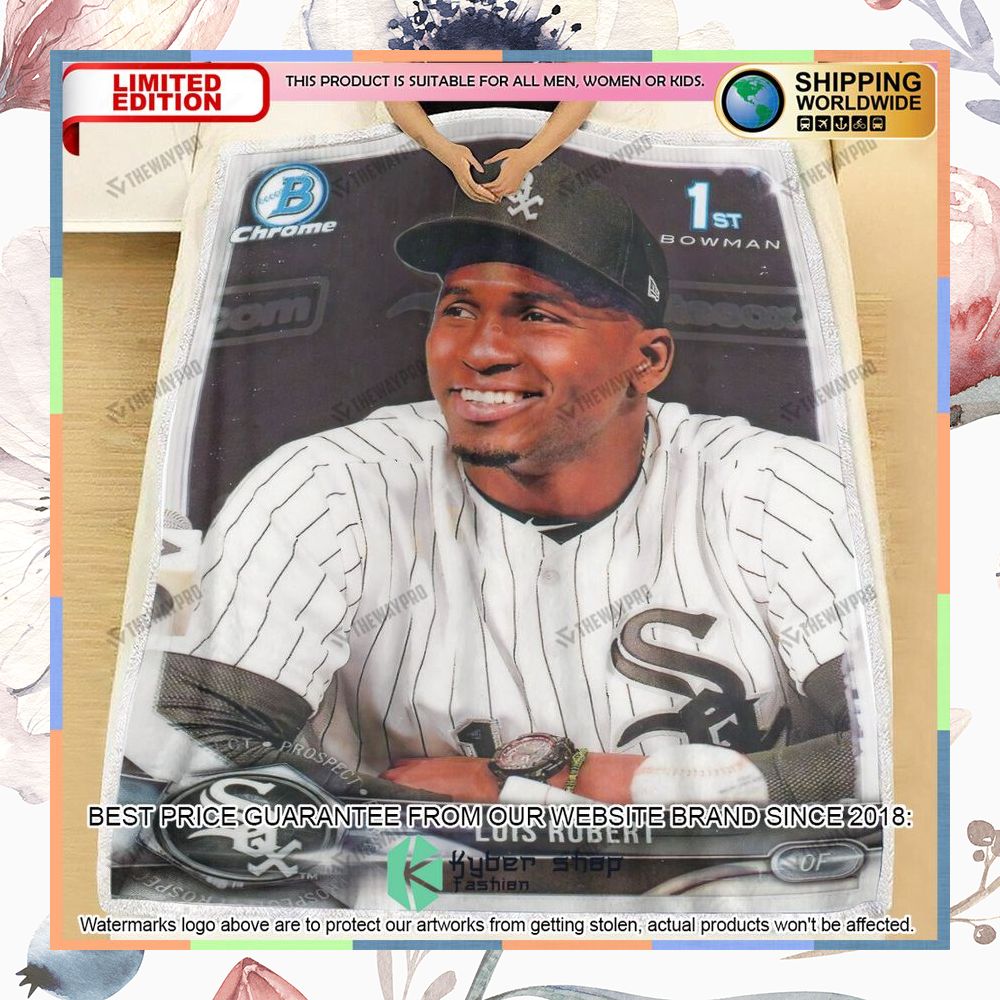 Luis Robert Chicago White Sox Baseball Card Soft Blanket 12 luis robert chicago white sox baseball card soft blanket 4 928