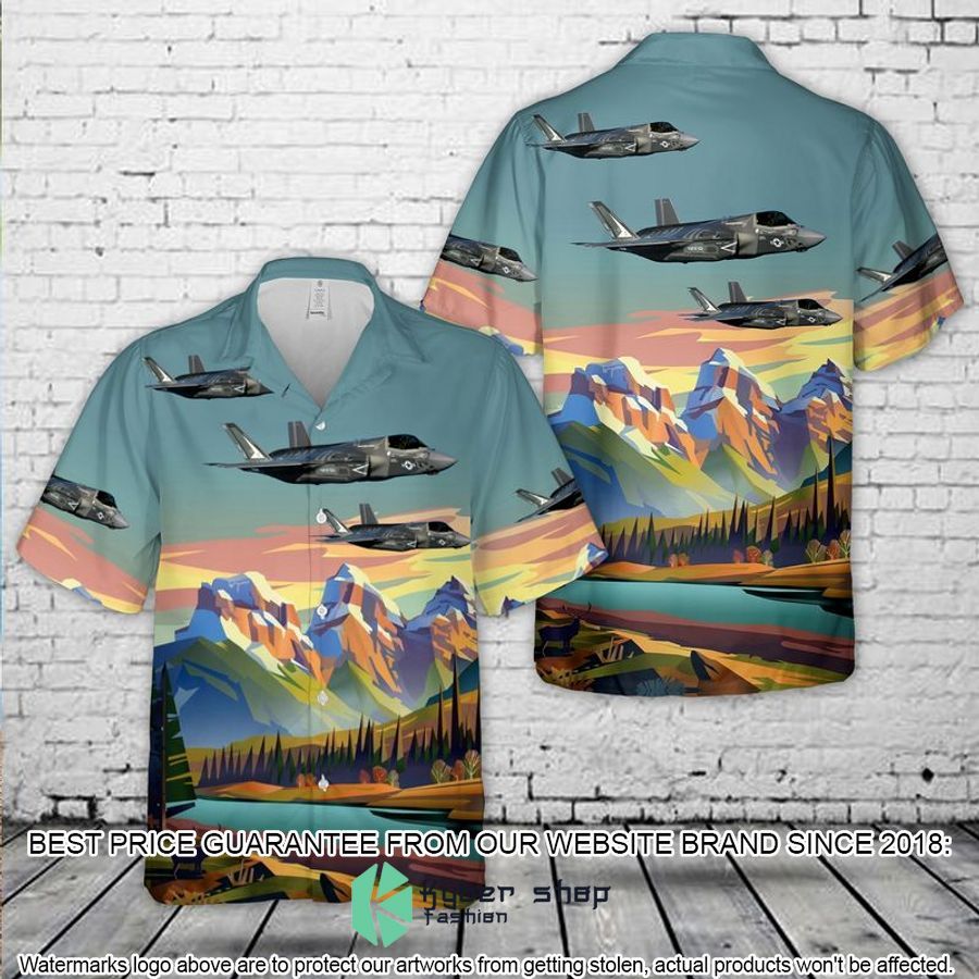 marine fighter attack training squadron 501 vmfat 501 warlords lockheed martin f 35b lightning ii hawaiian shirt 1 817
