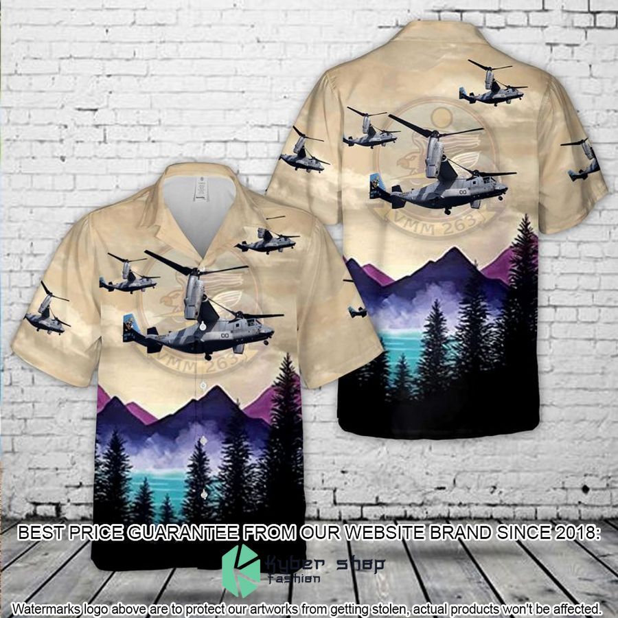 marine medium tiltrotor squadron 263 vmm 263 thunder chickens mv 22 osprey hawaiian shirt 1 43