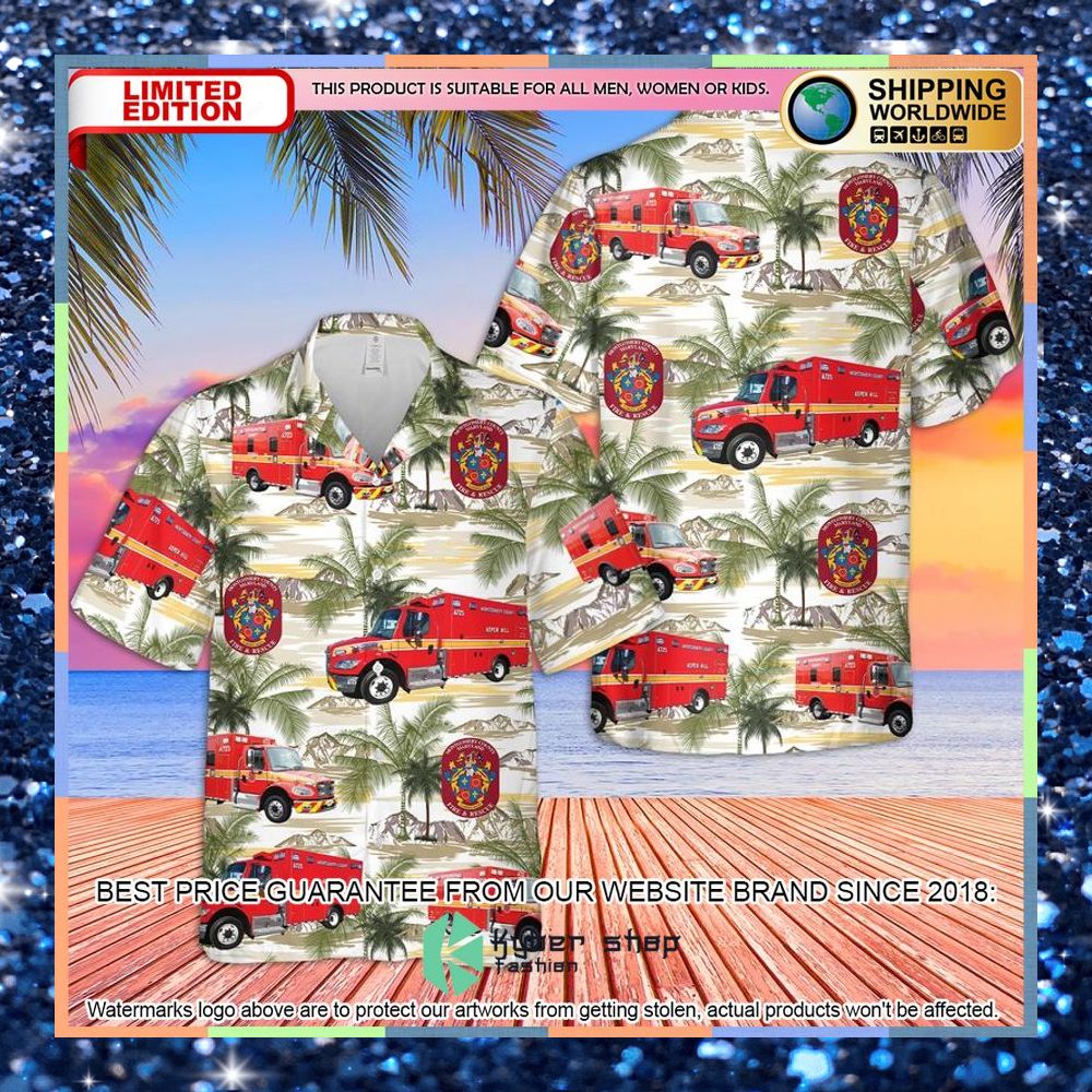 maryland montgomery county fire and rescue service ems hawaiian shirt 1 215