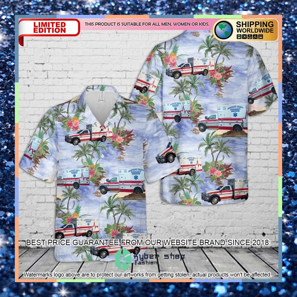 massachusetts hampshire county ems hawaiian shirt 1 195