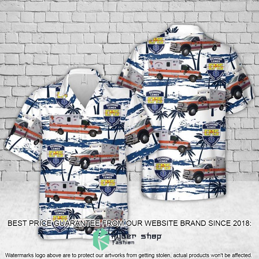 michigan richmond lenox ems white hawaiian shirt 1 523