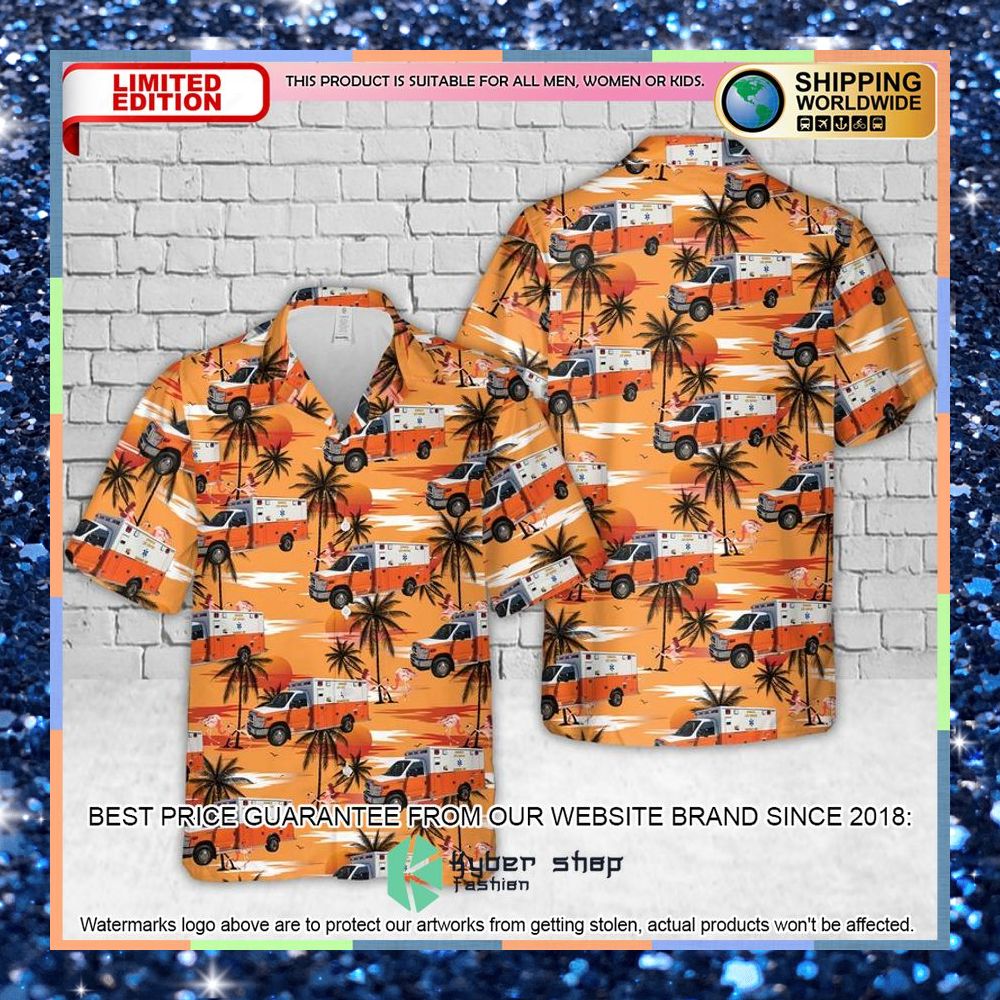 michigan universal macomb ems orange hawaiian shirt 1 209
