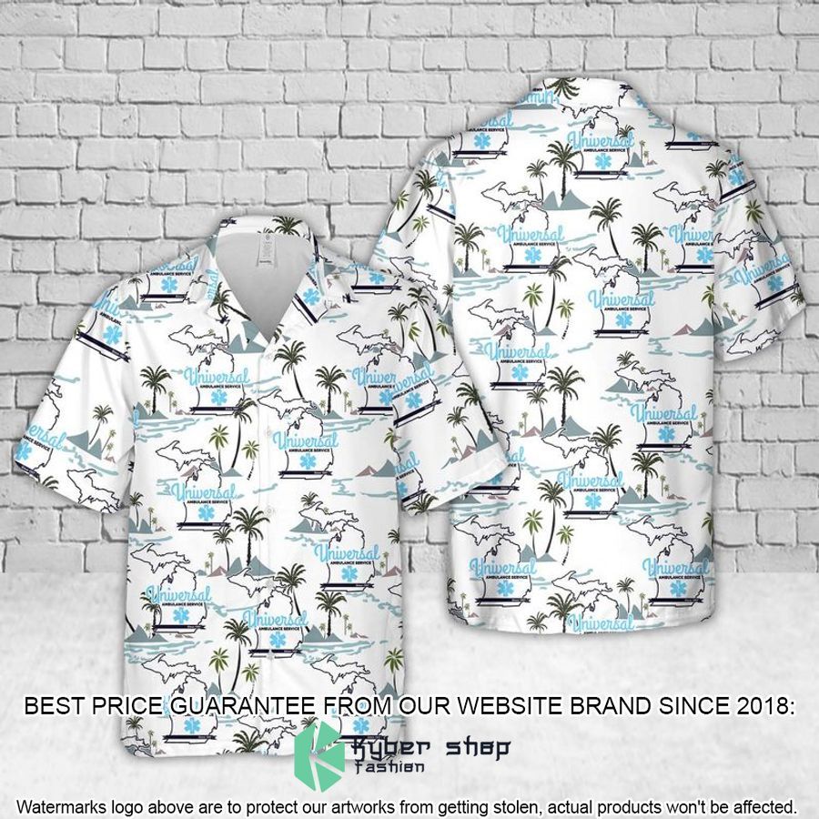 michigan universal macomb ems white hawaiian shirt 1 329